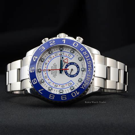 rolex yacht master ii white dial blue bezel stainless copy|Rolex Yacht-Master blue dial price.